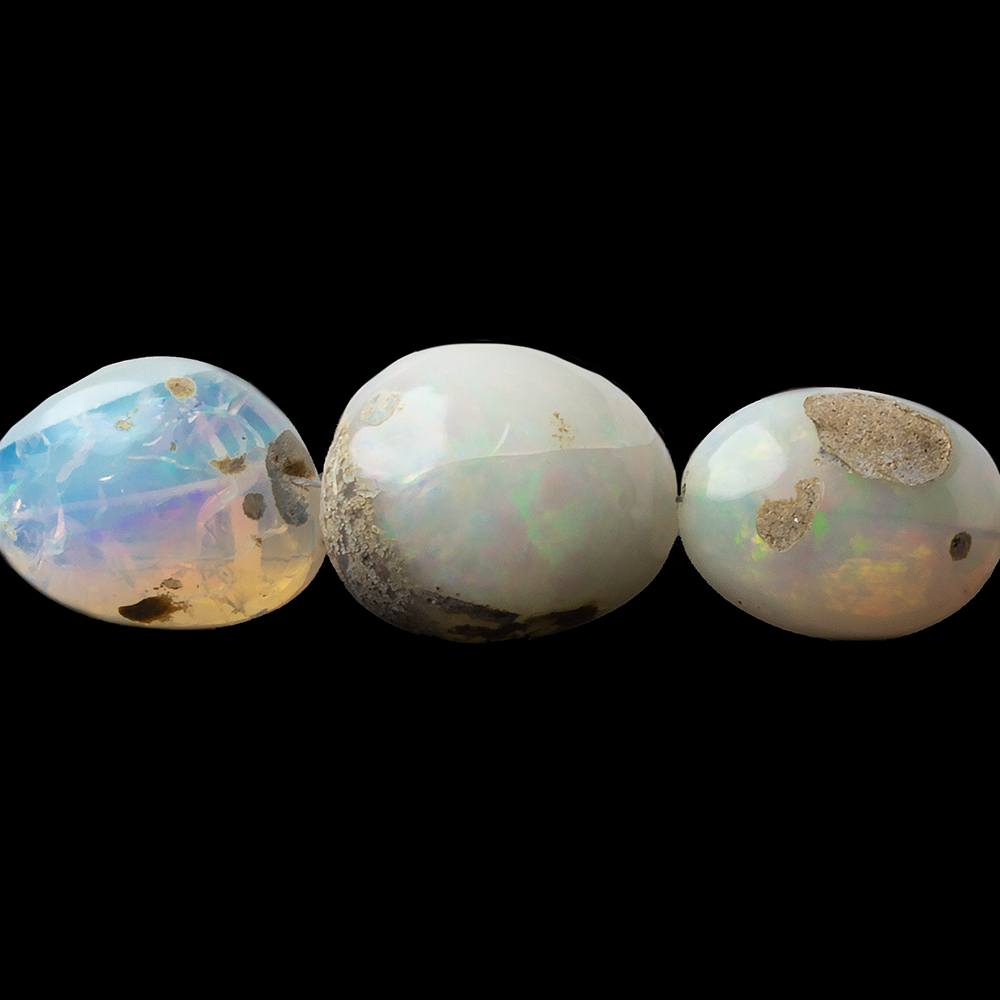 7x6-20x16mm Ethiopian Opal Straight Drill Plain Nuggets 19 inch 38 beads A (ONLINE ORDER ONLY)