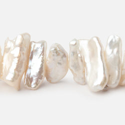 7x16-8x20mm Creamy White Biwa Freshwater Pearls 15.5 inch 57 beads AAA (ONLINE ORDER ONLY)