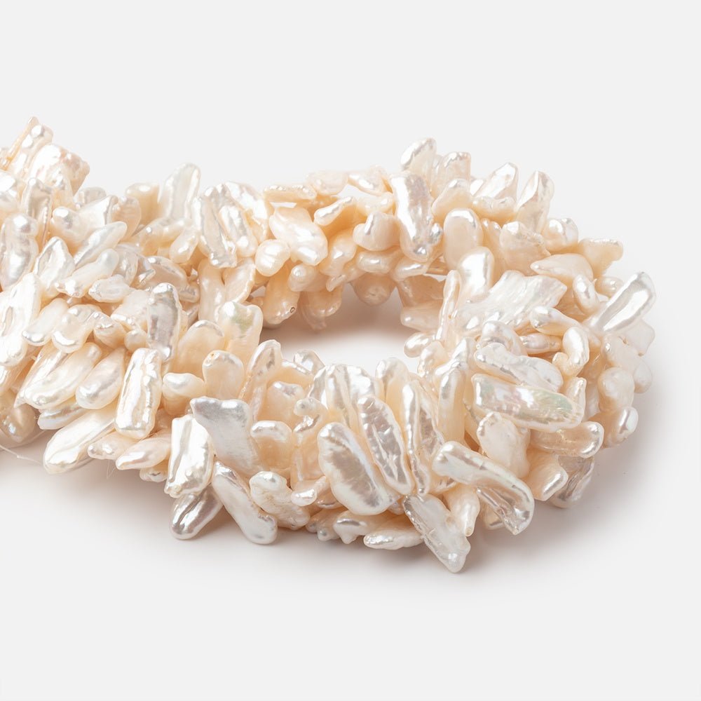7x16-8x20mm Creamy White Biwa Freshwater Pearls 15.5 inch 57 beads AAA (ONLINE ORDER ONLY)