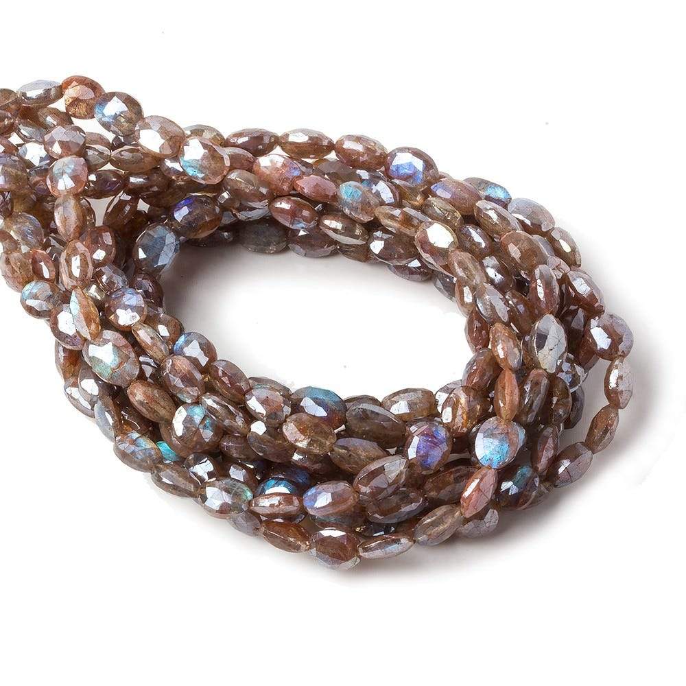 7x6-8x6mm Red Mystic Labradorite faceted oval beads 16 inch 55 pcs (ONLINE ORDER ONLY)