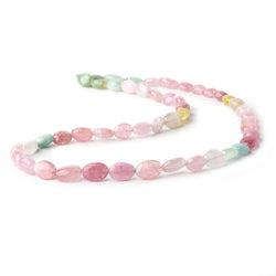 7x6-9x6mm Multi Color Afghani Tourmaline Plain Oval Nuggets 16 inch 49 pcs (ONLINE ORDER ONLY)