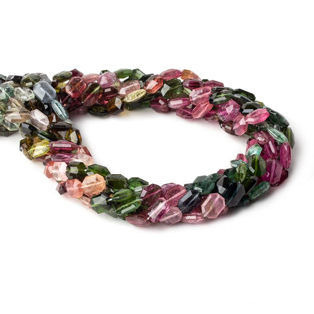 7x6-9x6mm Multi Color Tourmaline Faceted Modified Rectangles 15 inch 47 beads AA (ONLINE ORDER ONLY)