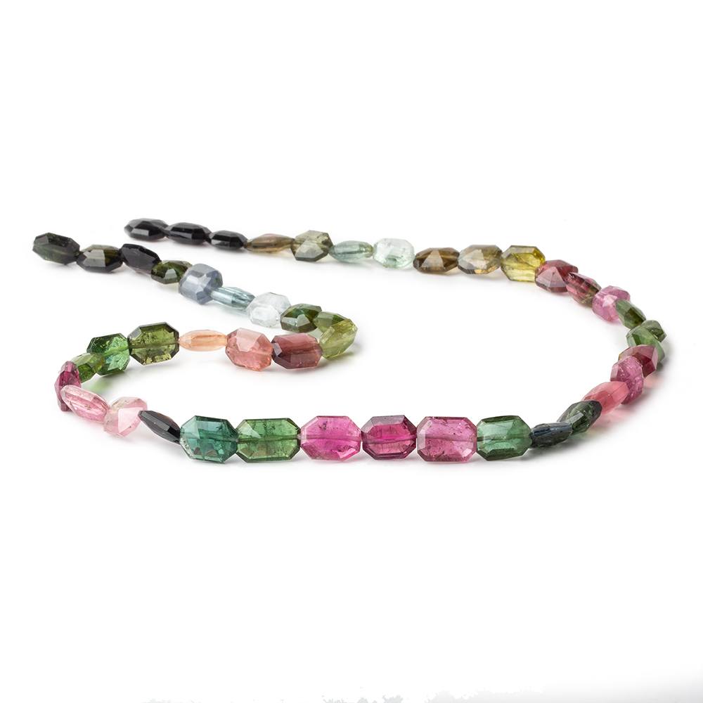 7x6-9x6mm Multi Color Tourmaline Faceted Modified Rectangles 15 inch 47 beads AA (ONLINE ORDER ONLY)