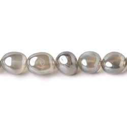 7x6-9x7mm Mystic Platinum Grey Moonstone plain nuggets 16 inch 48 beads (ONLINE ORDER ONLY)