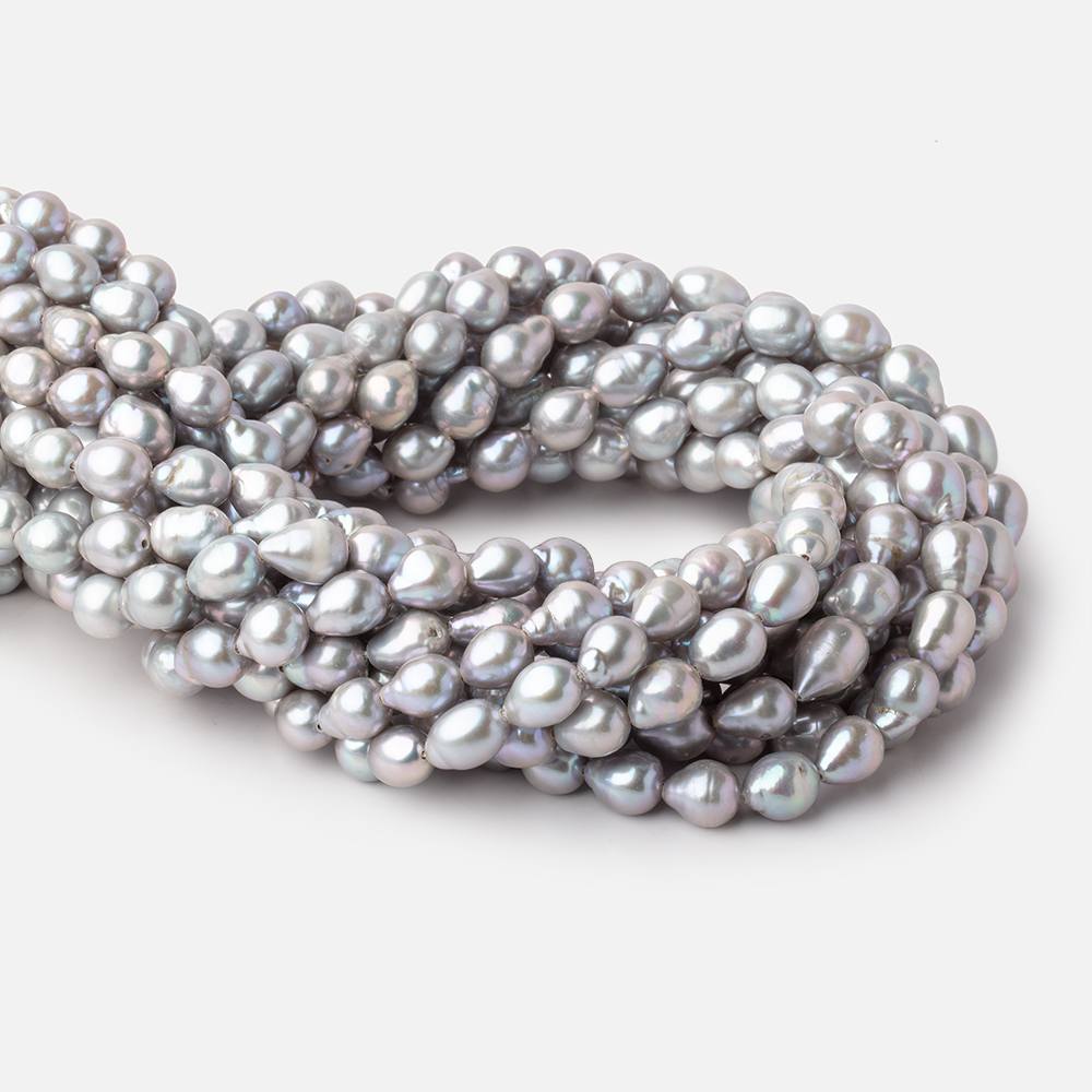 7x6.5-9x7mm Silver Petite Ultra Baroque Freshwater Pearls 15 inch 48 Beads (ONLINE ORDER ONLY)