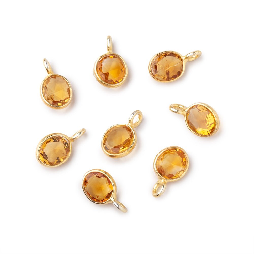 7x6mm Vermeil Bezel Citrine Rose Cut Oval Pendant 1 piece (ONLINE ORDER ONLY)