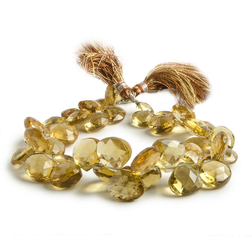 7x7-11x11mm Whiskey Quartz Faceted Heart Beads 8 inch 39 pieces (ONLINE ORDER ONLY)