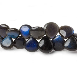 7x7-14x14mm Black Labradorite plain heart beads 13 inch 69 pieces AAA (ONLINE ORDER ONLY)