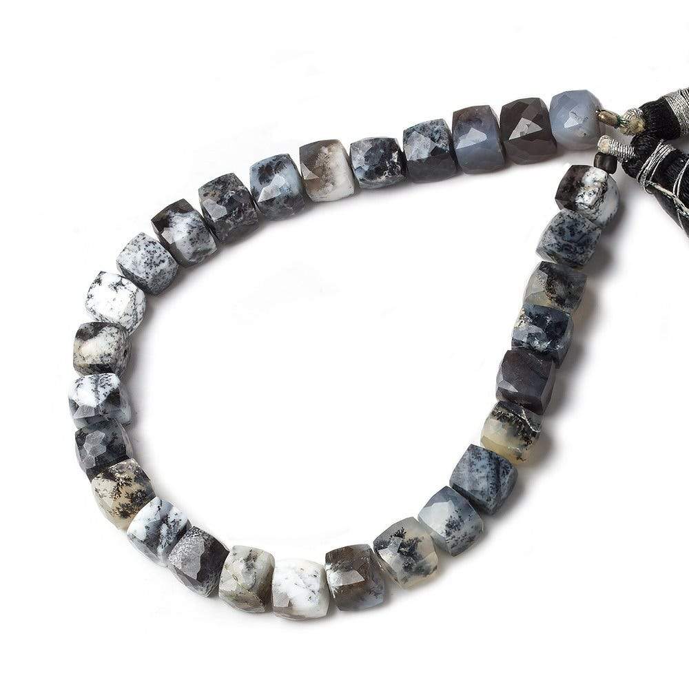8mm Dendritic Opal faceted cube beads 8inch 25 pieces AA (ONLINE ORDER ONLY)