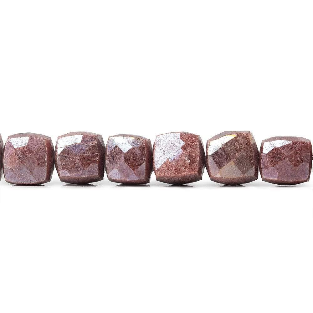 7x7-7.5x7.5mm Mystic Red Quartz faceted cubes 8 inch 27 beads AA (ONLINE ORDER ONLY)