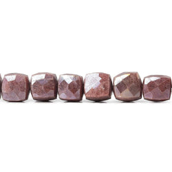 7x7-7.5x7.5mm Mystic Red Quartz faceted cubes 8 inch 27 beads AA (ONLINE ORDER ONLY)