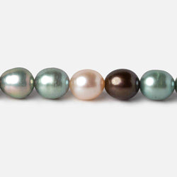 7x7-8x6mm Tri Color straight drilled Oval Freshwater Pearls 15 inch 52 pieces AAA (ONLINE ORDER ONLY)