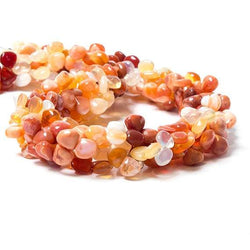 7x7-8x8mm Mexican Fire Opal smooth heart briolette beads 16 inch 101 pieces (ONLINE ORDER ONLY)