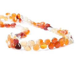 7x7-8x8mm Mexican Fire Opal smooth heart briolette beads 16 inch 101 pieces (ONLINE ORDER ONLY)
