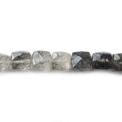 7x7mm Black Tourmalinated Quartz Beads Faceted Cube 8 inch 27 pieces (ONLINE ORDER ONLY)
