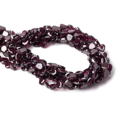 7x7mm Rhodolite Garnet Straight Drill Heart 14 inch 53 pcs (ONLINE ORDER ONLY)