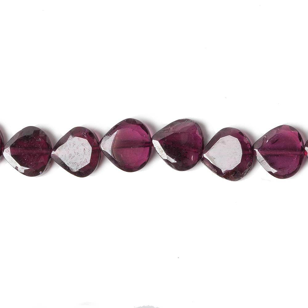 7x7mm Rhodolite Garnet Straight Drill Heart 14 inch 53 pcs (ONLINE ORDER ONLY)