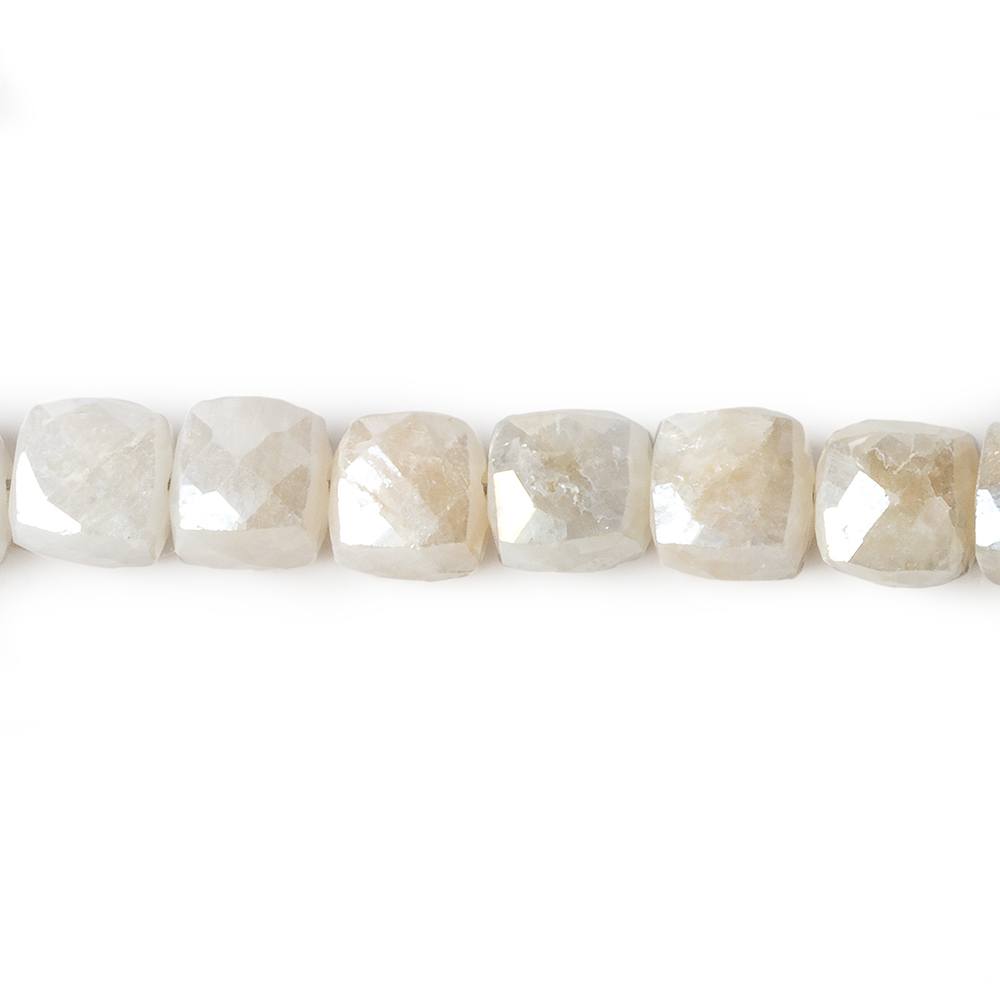7x7mm Silverite Sapphire Faceted Cube beads 8 inch 30 pcs (ONLINE ORDER ONLY)