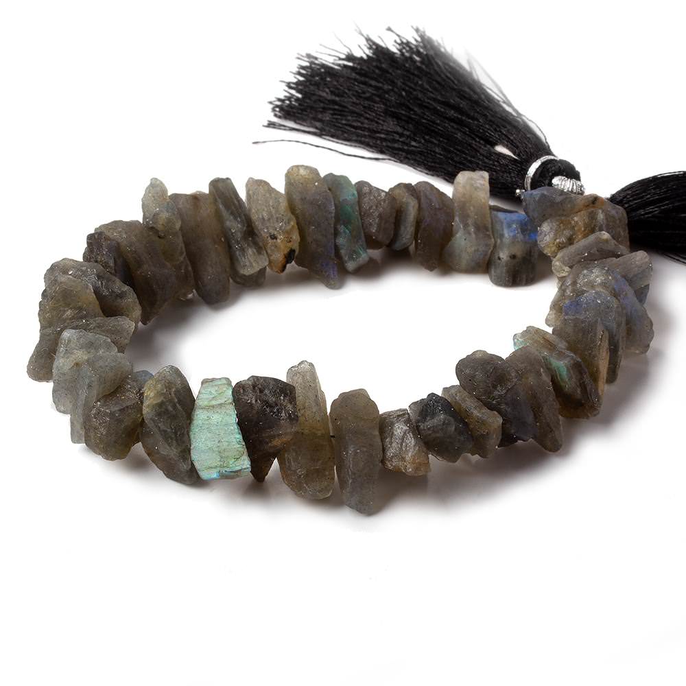 7x8mm - 13x11mm Labradorite center drilled Natural Crystal Chip beads 7.5 inch 32 beads (ONLINE ORDER ONLY)
