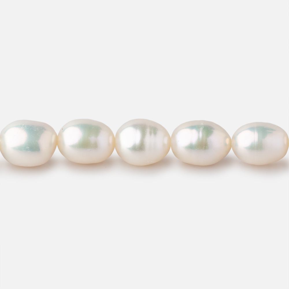 7x9-8x10mm Cream Straight Drilled Oval Freshwater Pearls 15 inch 40 pieces (ONLINE ORDER ONLY)