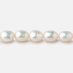 7x9-8x10mm Cream Straight Drilled Oval Freshwater Pearls 15 inch 40 pieces (ONLINE ORDER ONLY)