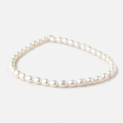 7x9-8x10mm Cream Straight Drilled Oval Freshwater Pearls 15 inch 40 pieces (ONLINE ORDER ONLY)