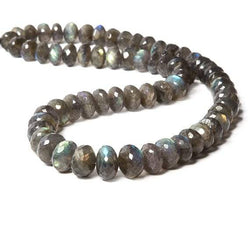 8-10mm Labradorite faceted rondelle 16 inch 97 beads (ONLINE ORDER ONLY)