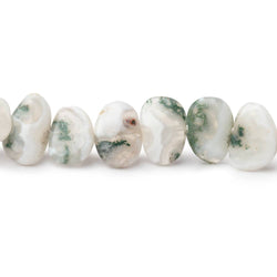 8-10mm Moss Agate Side Drilled Plain Nugget Beads 15 inch 53 pieces (ONLINE ORDER ONLY)