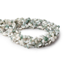 8-10mm Moss Agate Side Drilled Plain Nugget Beads 15 inch 53 pieces (ONLINE ORDER ONLY)