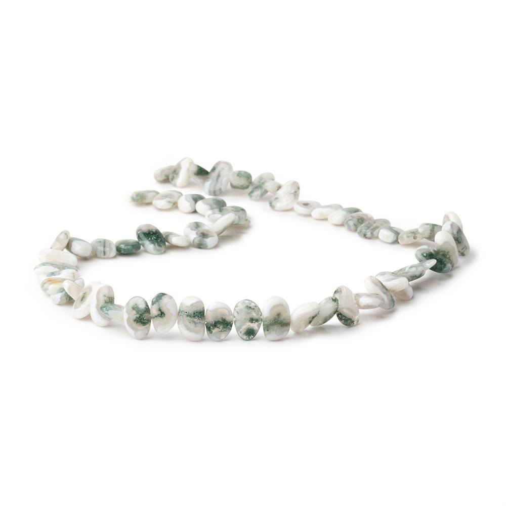 8-10mm Moss Agate Side Drilled Plain Nugget Beads 15 inch 53 pieces (ONLINE ORDER ONLY)