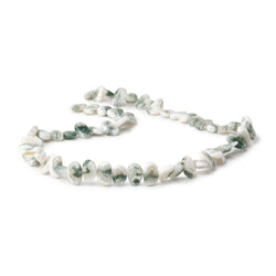 8-10mm Moss Agate Side Drilled Plain Nugget Beads 15 inch 53 pieces (ONLINE ORDER ONLY)