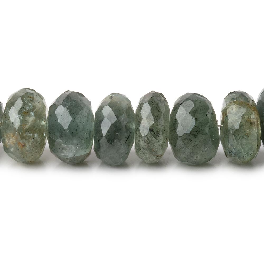 8-10mm Moss Aquamarine Faceted Rondelle Beads 14 inch 66 pieces (ONLINE ORDER ONLY)