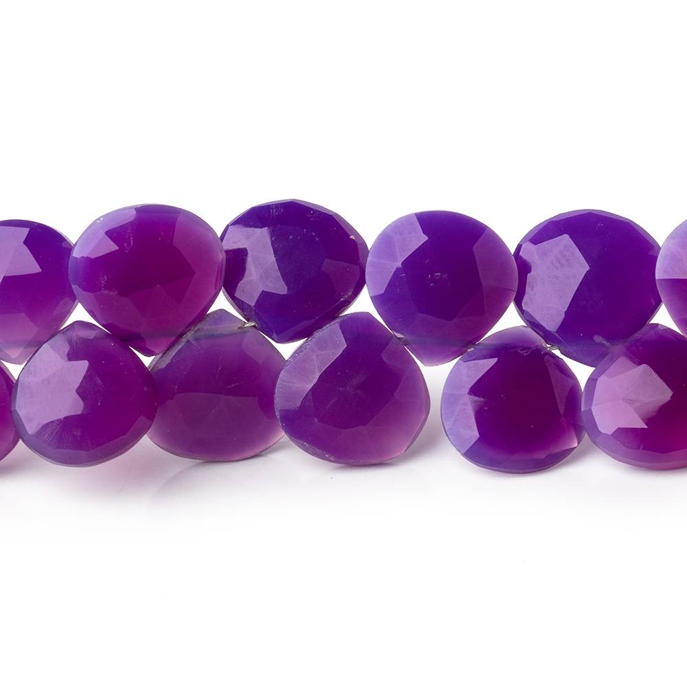 8-10mm Orchid Purple Chalcedony Faceted Heart Beads 7.5 inch 44 pieces (ONLINE ORDER ONLY)