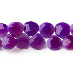 8-10mm Orchid Purple Chalcedony Faceted Heart Beads 7.5 inch 44 pieces (ONLINE ORDER ONLY)
