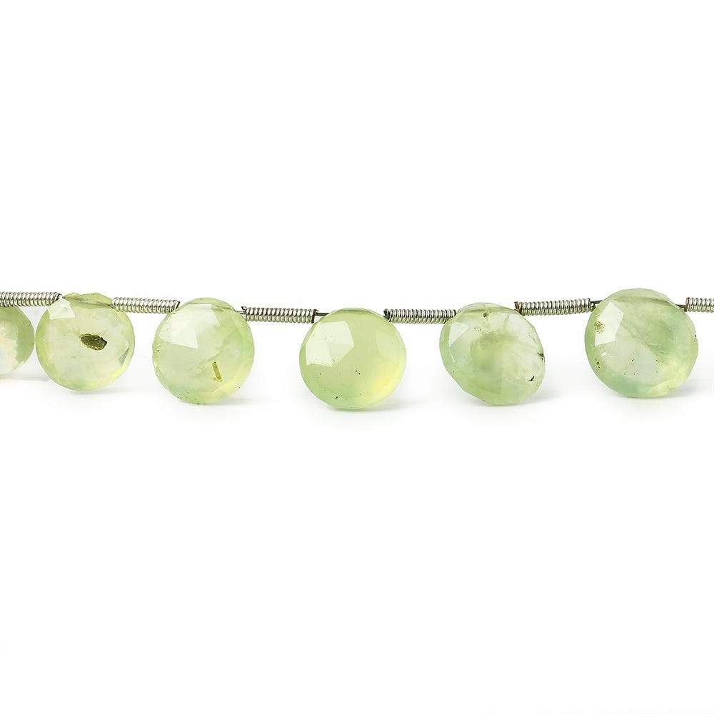 8-10mm Prehnite Beads Top Drilled Faceted Coin 8 inch 18 pieces (ONLINE ORDER ONLY)