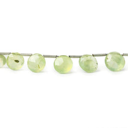 8-10mm Prehnite Beads Top Drilled Faceted Coin 8 inch 18 pieces (ONLINE ORDER ONLY)