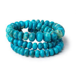 8-11mm Peruvian Blue Opalina Plain Rondelles 20 inch 97 Beads AA (ONLINE ORDER ONLY)