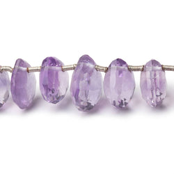 8-11mm Pink Amethyst Front Drilled Faceted Hearts 7.5 inch 25 Beads