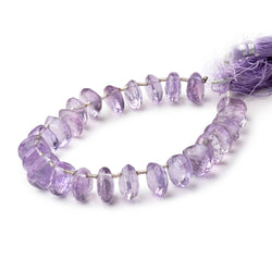 8-11mm Pink Amethyst Front Drilled Faceted Hearts 7.5 inch 25 Beads