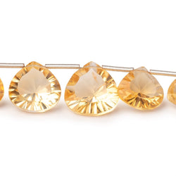 8-12mm Citrine Concave Faceted Hearts & Triangles 8 inch 18 Beads AAA (ONLINE ORDER ONLY)