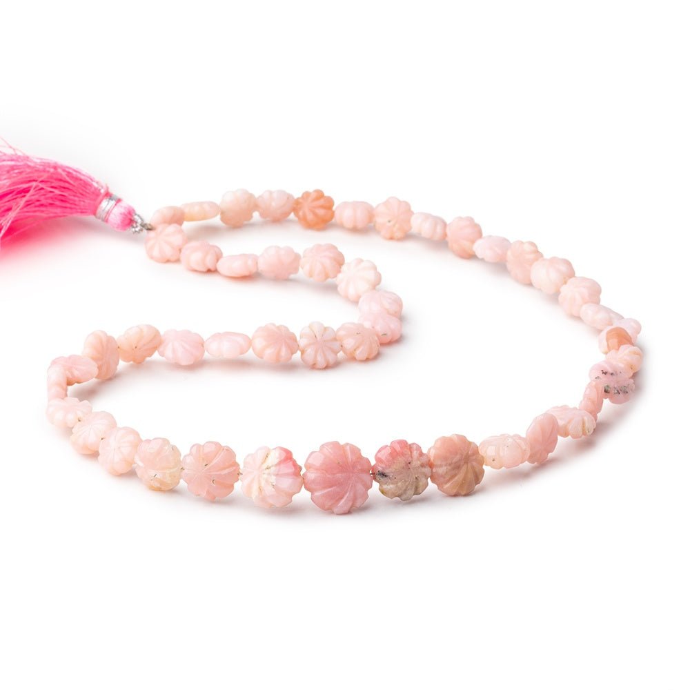 8-12mm Pink Peruvian Opal Carved Coin Beads 16 inch 48 pieces (ONLINE ORDER ONLY)