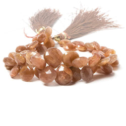 8-12mm Sunstone Faceted Heart Beads 8 inch 52 pieces (ONLINE ORDER ONLY)