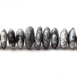 8-13mm Dendritic Opal German Faceted Rondelles 16 inch 95 beads (ONLINE ORDER ONLY)