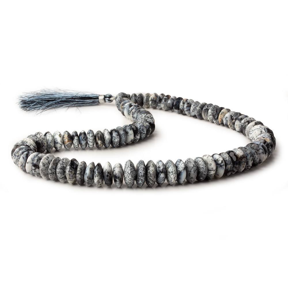 8-13mm Dendritic Opal German Faceted Rondelles 16 inch 95 beads (ONLINE ORDER ONLY)