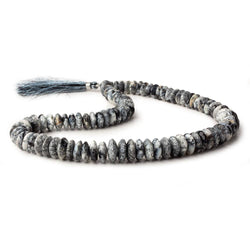 8-13mm Dendritic Opal German Faceted Rondelles 16 inch 95 beads (ONLINE ORDER ONLY)