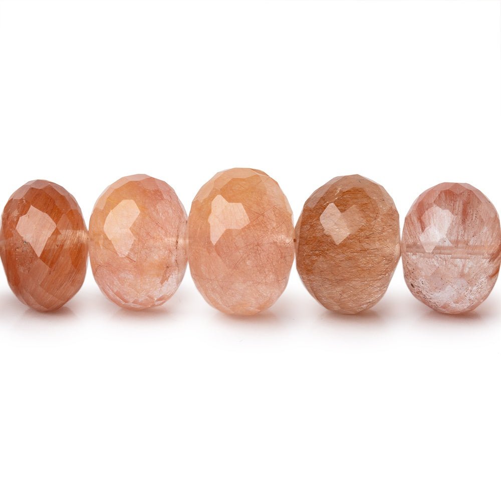 8-13mm Rutilated Quartz Faceted Rondelle Beads 16 inch 55 pieces (ONLINE ORDER ONLY)