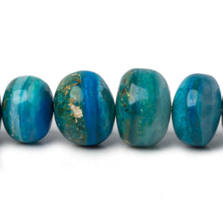 8-14mm Peruvian Blue Opal plain rondelle beads 20 inch 70 pieces A (ONLINE ORDER ONLY)