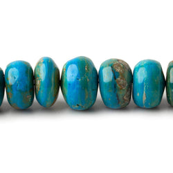 8-14mm Peruvian Blue Opal plain rondelle beads 20 inch 70 pieces A (ONLINE ORDER ONLY)