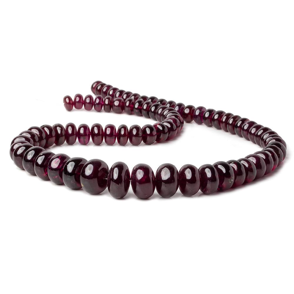 8-14mm Rhodolite Garnet plain rondelle beads 17 inch 74 AAA (ONLINE ORDER ONLY)