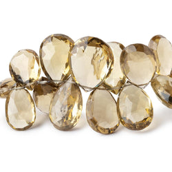 8-18mm Dark Lemon Quartz Faceted Pear Beads 9 inch 58 pieces (ONLINE ORDER ONLY)